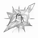 glowing crystal with rays shooting outward with a spread dove flying from the center of the crystal  tattoo design idea