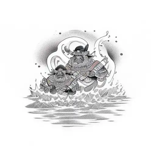 dos Guerreros sumo luchando entre ellos  tattoo design idea