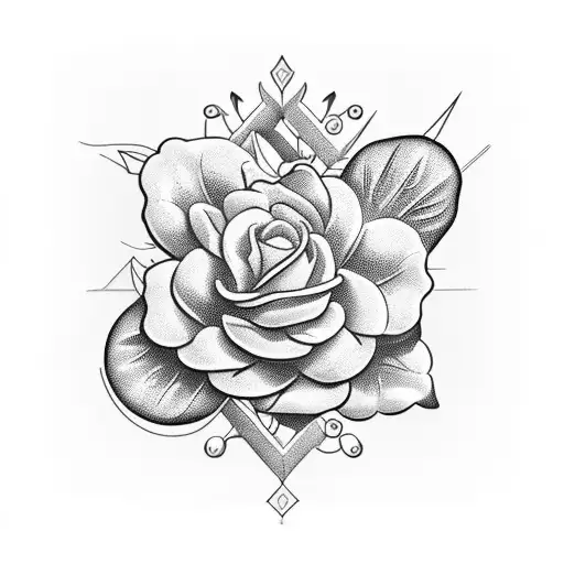 Merge a greek sculpture and a flower in a blackwork style tattoo tattoo design idea
