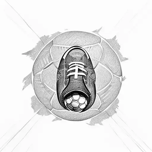 A football player kicking a ball with Istanbul's iconic Hagia Sophia as the goal tattoo design idea