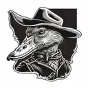 cowboy duck tattoo design idea