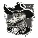 cowboy duck tattoo design idea