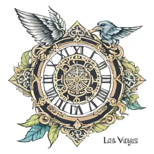 Las Vegas 777 2024 roman numerals tattoo design idea