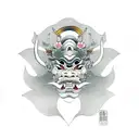 Cherry Blossom Tree geisha hannya mask tattoo design idea