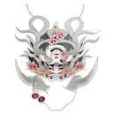 Cherry Blossom Tree geisha hannya mask tattoo design idea