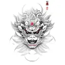 Hannya mask Cherry Blossom tattoo design idea