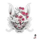 Hannya mask Cherry Blossom tattoo design idea