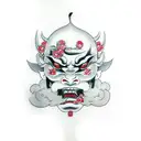 Hannya mask Cherry Blossom tattoo design idea
