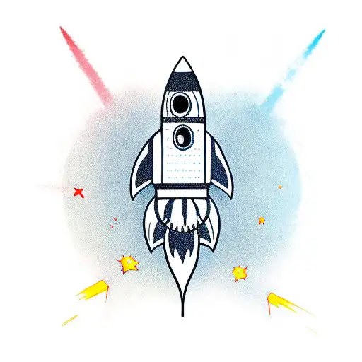 rocket tattoo design idea