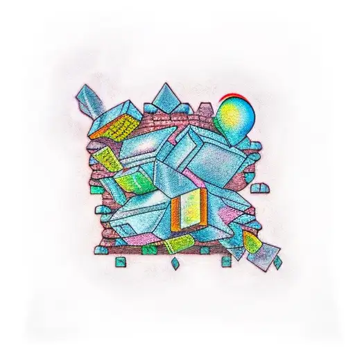 Brick castle tattoo design idea