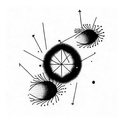 AI/Coding explosion in nature with cosmic elements  tattoo design idea