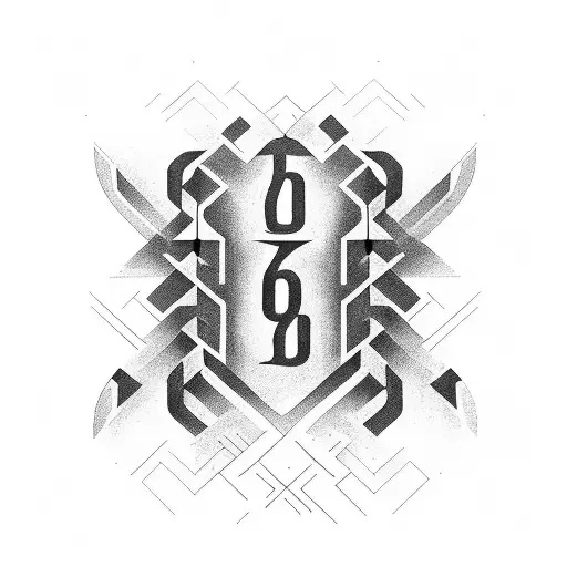 Vertical inscription winner on the background of the number 7 tattoo design idea