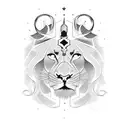 Christian Cross and lion tattoo design idea