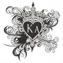 crown with the names Aaron, Jordan, Brandon, Kylene and Alexia added in tattoo design idea