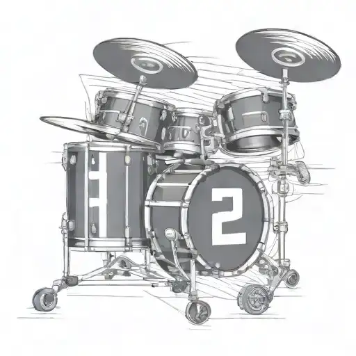Combine elements of aircraft and drum set in a surreal and abstract design for a unique sleeve tattoo tattoo design idea