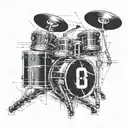 Combine elements of aircraft and drum set in a surreal and abstract design for a unique sleeve tattoo tattoo design idea