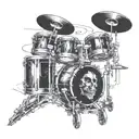 Combine elements of aircraft and drum set in a surreal and abstract design for a unique sleeve tattoo tattoo design idea