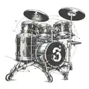 Combine elements of aircraft and drum set in a surreal and abstract design for a unique sleeve tattoo tattoo design idea