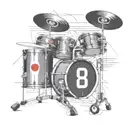 Combine elements of aircraft and drum set in a surreal and abstract design for a unique sleeve tattoo tattoo design idea