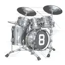 Combine elements of aircraft and drum set in a surreal and abstract design for a unique sleeve tattoo tattoo design idea