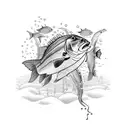 vectra b + aquarium + fishing + computer tattoo design idea
