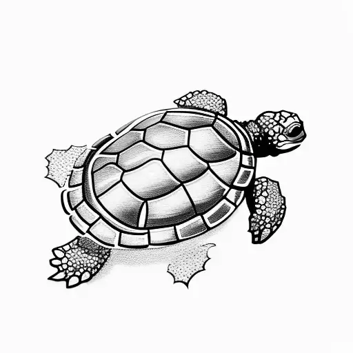 Tiny turtle tattoo design idea