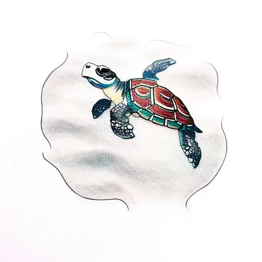 Tiny turtle tattoo design idea