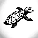 Tiny turtle tattoo design idea