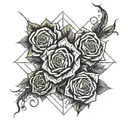Psycho roses wrapped tattoo design idea
