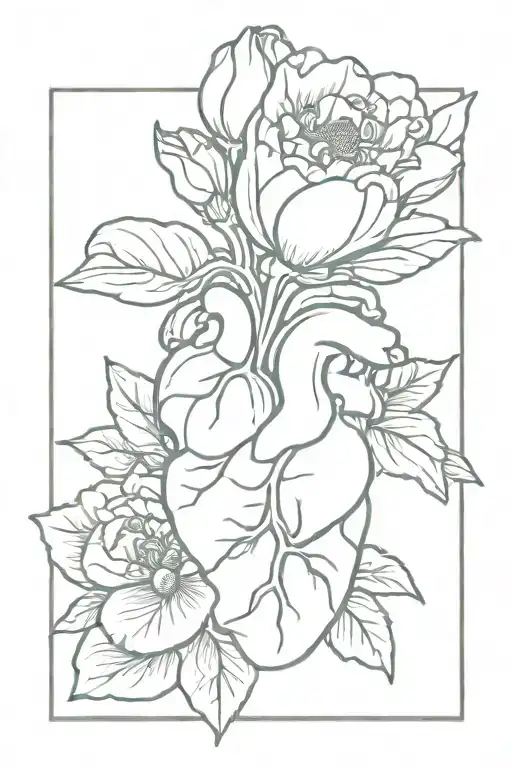 Anatomical heart Bandaid  March birth flower May birth flower  June birth flower  July birth flower  August birth flower tattoo design idea