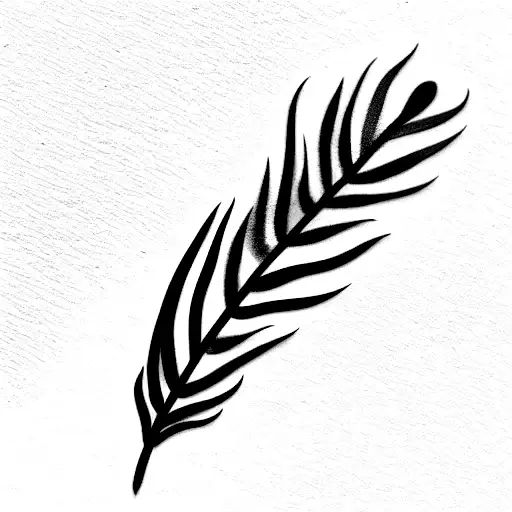 rainbow feather tattoo design idea