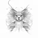 rainbow feather tattoo design idea