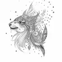 rainbow feather tattoo design idea