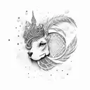 rainbow feather tattoo design idea