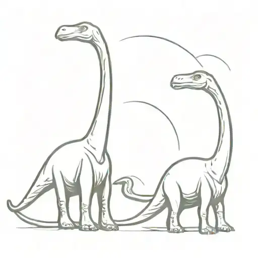 two brachiosaurus dinos tattoo design idea