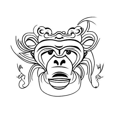 full body monkey tattoo design idea
