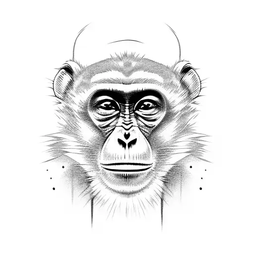 monkey chilling tattoo design idea