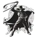 zorro from one piece anime tattoo design idea