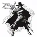 zorro from one piece anime tattoo design idea