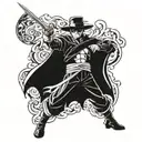 zorro from one piece anime tattoo design idea