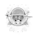 an astronaut is at dark side of the moon tattoo design idea