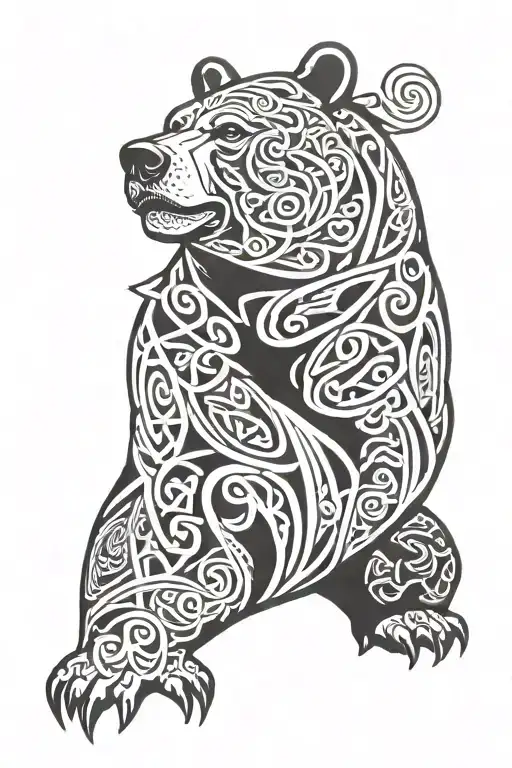 celtic bear tattoo design idea