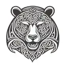 celtic tracery bear tattoo design idea