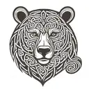 celtic tracery bear tattoo design idea