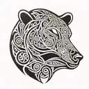 celtic tracery bear tattoo design idea