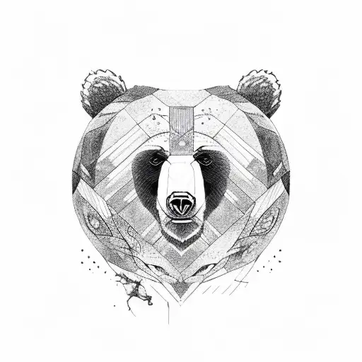 bear with paw tattoo design idea