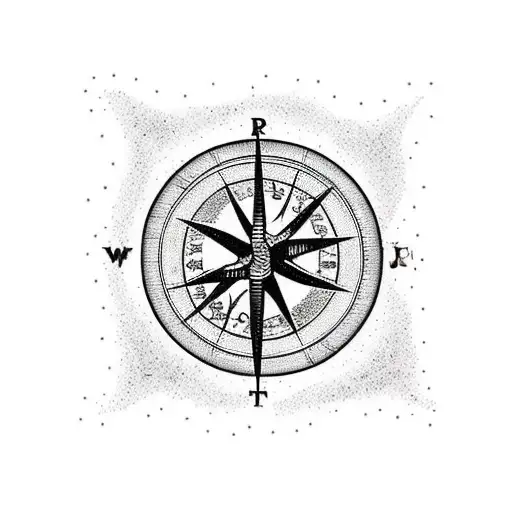 Beach, Palm Trees, Sun, Moon,Compass tattoo design idea