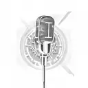 A microphone intertwined with musical notes, representing the client's love for rap and music tattoo design idea