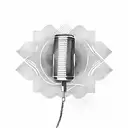 A microphone intertwined with musical notes, representing the client's love for rap and music tattoo design idea