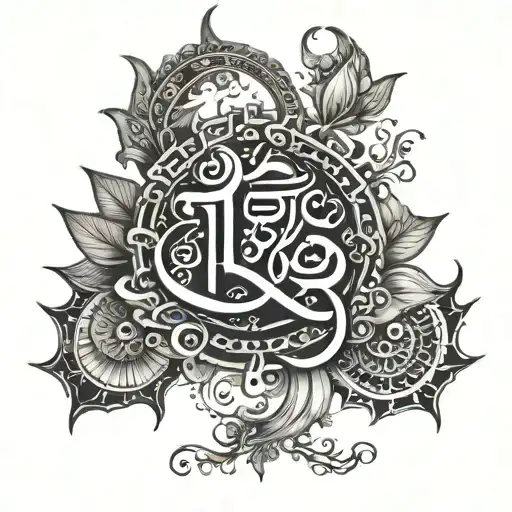 sanskrit shloka with artwork tattoo design idea